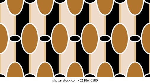 Seamless abstract chain pattern on beige. Vector Illustration