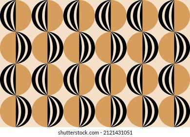 Seamless abstract chain pattern on beige.  Vector Illustration.
