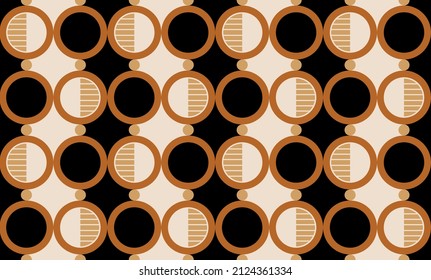 Seamless abstract chain pattern on black. Vector Illustration.