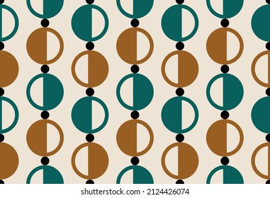 Seamless abstract chain pattern on beige. Vector Illustration.