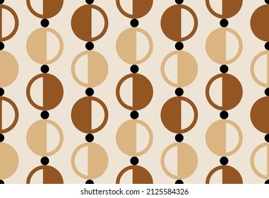 Seamless abstract chain pattern on beige. Vector Illustration.