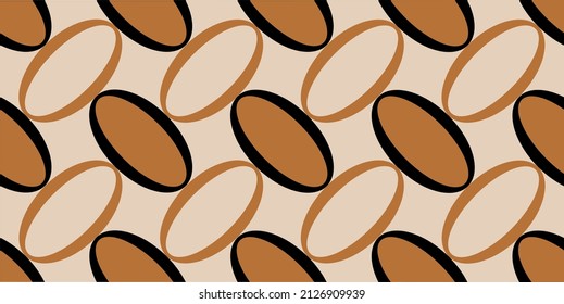 Seamless abstract chain pattern on beige. Vector Illustration.
