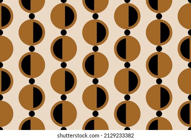 Seamless abstract chain pattern on beige. Vector Illustration.