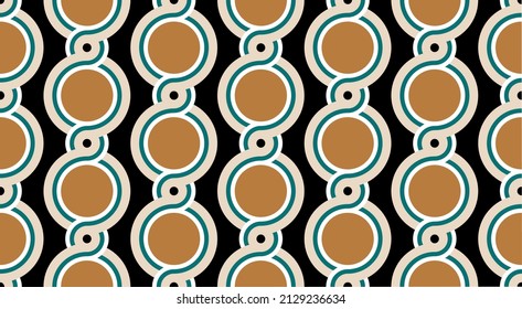 Seamless abstract chain pattern on black. Vector Illustration.