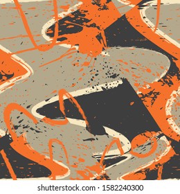 Seamless abstract chaotic grunge pattern.