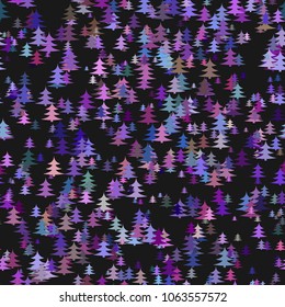 Seamless abstract chaotic pine tree background - holiday vector decoration graphic design
