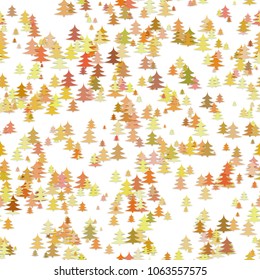 Seamless abstract chaotic pine tree background - holiday vector decoration graphic design