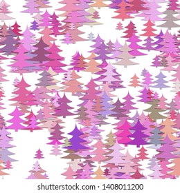 Seamless abstract chaotic pine tree background - holiday vector decoration graphic design