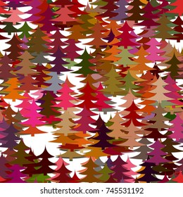Seamless abstract chaotic pine tree background - holiday vector decoration graphic design