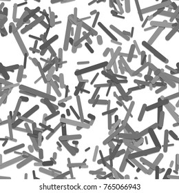 Seamless abstract chaotic rotated stripe pattern background - vector design from grey rounded stripes with shadow effects