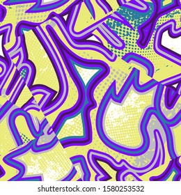 Seamless abstract chaotic urban pattern. 