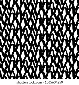 Seamless abstract chaotic waves pattern. Scrawl hand drawn background. EPS 8
