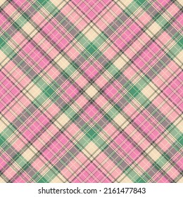 Seamless abstract checkered pink-green pattern with diagonal white stripes, vector eps 10