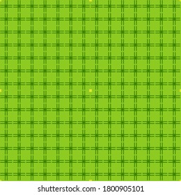 Seamless abstract checks pattern with green background