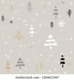 Seamless abstract Christmas trees pattern
