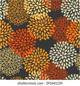 Seamless abstract chrysanthemum pattern.