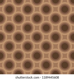 Seamless abstract circle art geometric brown pattern