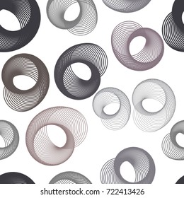 Seamless abstract circles or ellipses geometric pattern, colorful and artistic for graphic design, catalog, textile or texture printing and background. Vector illustration graphic.