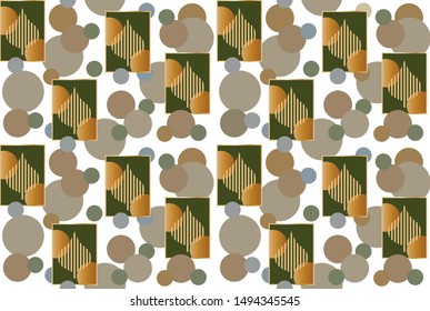 Seamless abstract circles and leafs on black background. EPS10 Illustration 