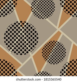 Seamless abstract circles on beige  background.EPS10 Illustration.