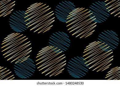 Seamless abstract circles on black  background. EPS10 Illustration