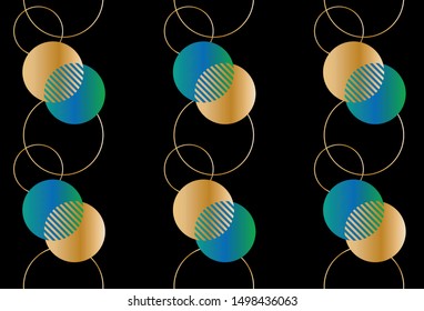 Seamless abstract circles on black background. EPS10 Illustration
