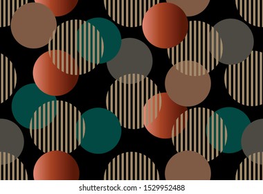 Seamless abstract circles on black background.EPS10 Illustration.