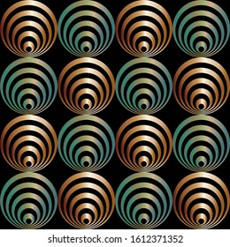 Seamless abstract circles on black background.EPS10 Illustration.