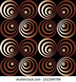 Seamless abstract circles on black background.EPS10 Illustration.