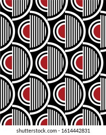 Seamless abstract circles on black background.EPS10 Illustration.