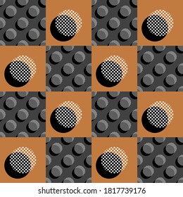Seamless abstract circles on black background.EPS10 Illustration.
