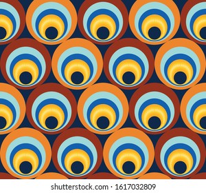 Seamless abstract circles on navy blue background.EPS10 Illustration.