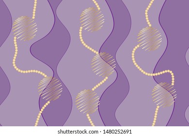 Seamless abstract circles on striped violet  background. EPS10 Illustration