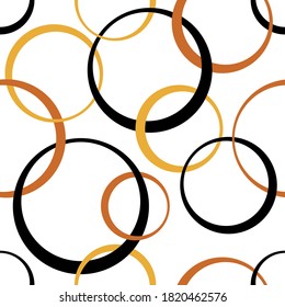 Seamless abstract circles pattern on white background.Vector design for fashion prints and backgrounds. EPS10 Illustration.