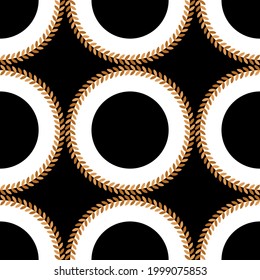 Seamless abstract circles pattern on a black background. EPS10 Illustration.