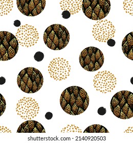 Seamless abstract circles pattern. Vector geometric background.