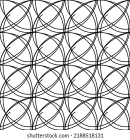 Los círculos negros sobre un fondo blanco. Los círculos negros que se superponen. Líneas de círculo negro.  círculo abstracto transparente
