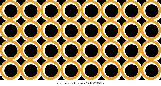 Seamless abstract circular pattern on black background. EPS10 Illustration.
