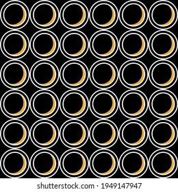 Seamless abstract circular pattern on a black background. EPS10 Illustration.