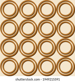 Seamless abstract circular pattern on a beige background. EPS10 Illustration.