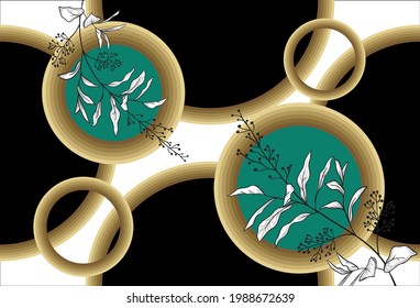 Patrón circular abstracto e impecable sobre un fondo negro. Ilustración EPS10.