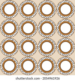 Seamless abstract circular pattern on beige.Vector design for fashion prints and backgrounds.

