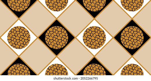 Seamless abstract circular pettern on beige.Vector design for fashion prints and backgrounds.
