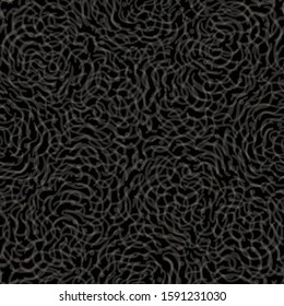 Seamless abstract classy festive cloud pattern with hand painted irregular black line art swirl in wavy movement. Graphic and modern design for scrapbooking, stationary, fashion and packaging design.