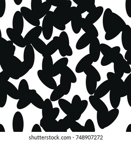 Seamless abstract classy monochrome vector pattern. Black and white, black ellipses. Gift wrapping paper. Bed sheets, interior, textile.