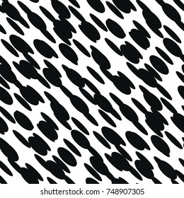 Seamless abstract classy monochrome vector pattern. Black and white, black ellipses. Gift wrapping paper. Bed sheets, interior, textile.