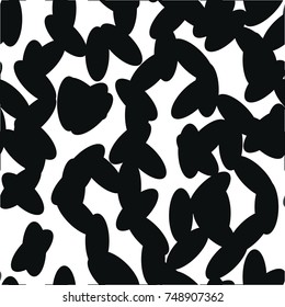 Seamless abstract classy monochrome vector pattern. Black and white, black ellipses. Gift wrapping paper. Bed sheets, interior, textile.