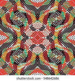 Seamless abstract color engraving pattern. Texture for certificate or diploma, currency and money design. Single-leaf woodcut, xylography, printmaking. Vector Illustration