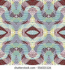 Seamless abstract color engraving pattern. Texture for certificate or diploma, currency and money design. Single-leaf woodcut, xylography, printmaking. Vector Illustration