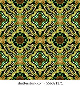 Seamless abstract color engraving pattern. Texture for certificate or diploma, currency and money design. Single-leaf woodcut, xylography, printmaking. Vector Illustration